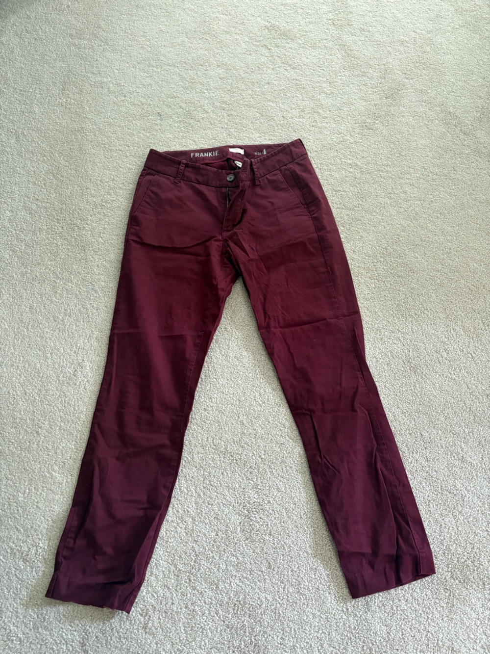 J. Crew Skinny Jeans in Burgundy